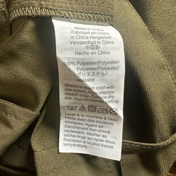 Madewell Drapey Paperbag High Rise Pants in Olive Green - Picture 7 of 8